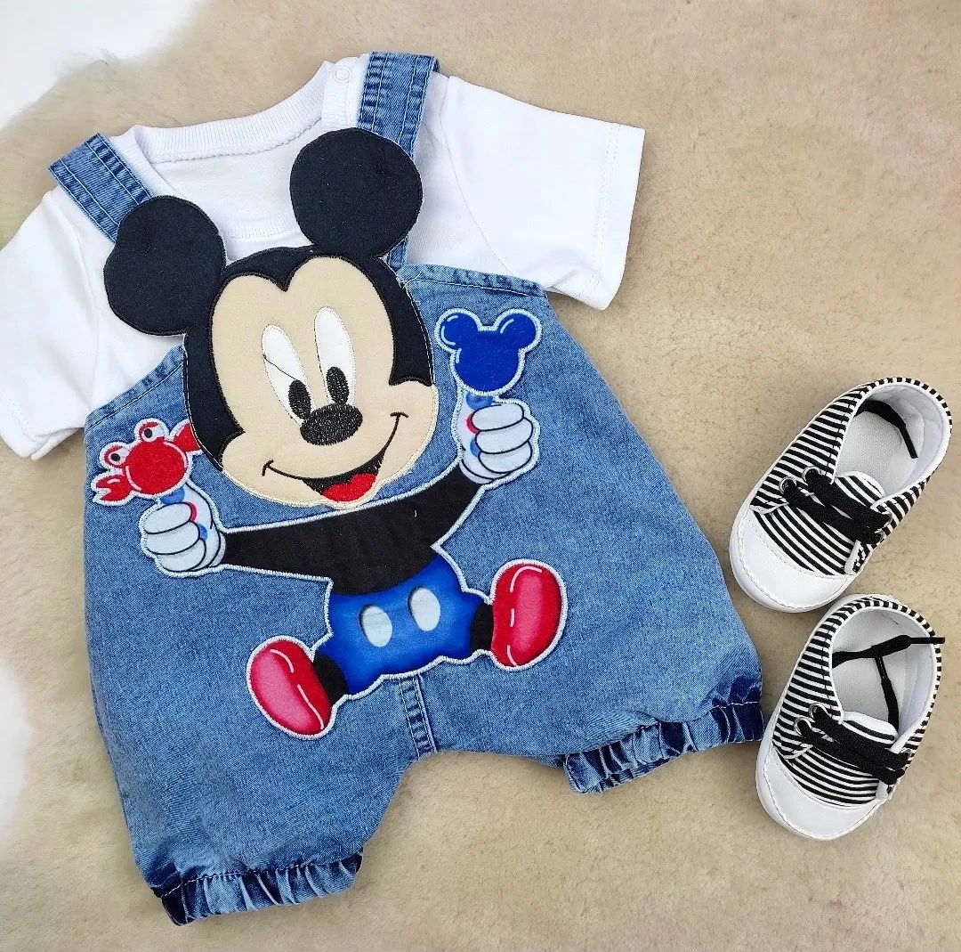 bebek kot salopet mickey detaylı 2 li 