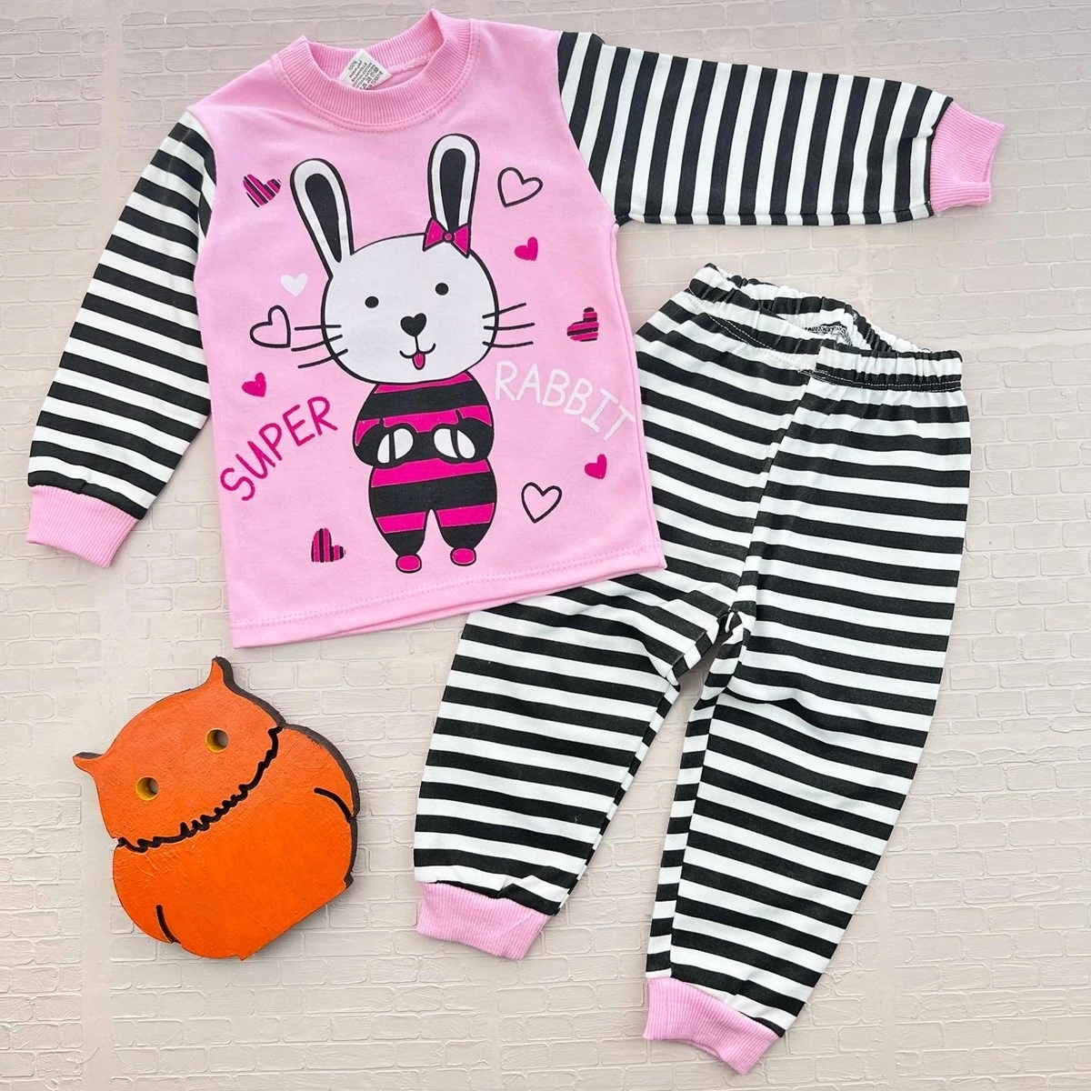 bebek pijama 1-3 yaş süper tavşan pembe 