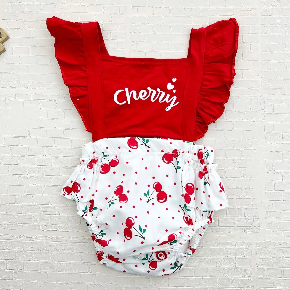 bebek romper 6-18 ay cherry baskılı 