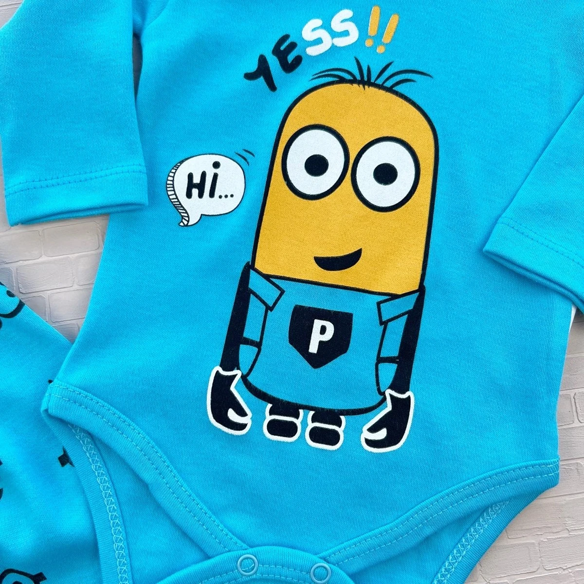 Bebek takım 3-9 ay minion desenli turkuaz