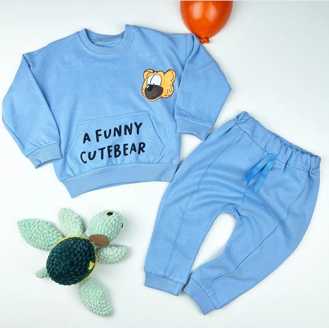 Bebek takım 6-18 ay Funny Cute Bear Baskılı 