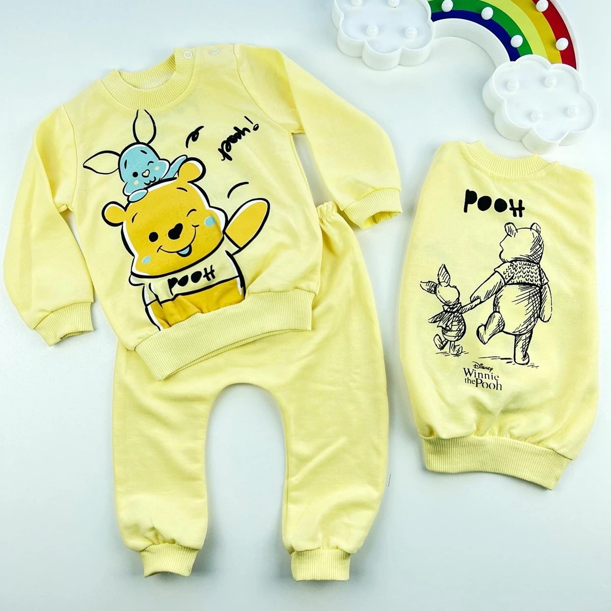 bebek takım 6-18 ay  winnie the pooh baskılı sarı 