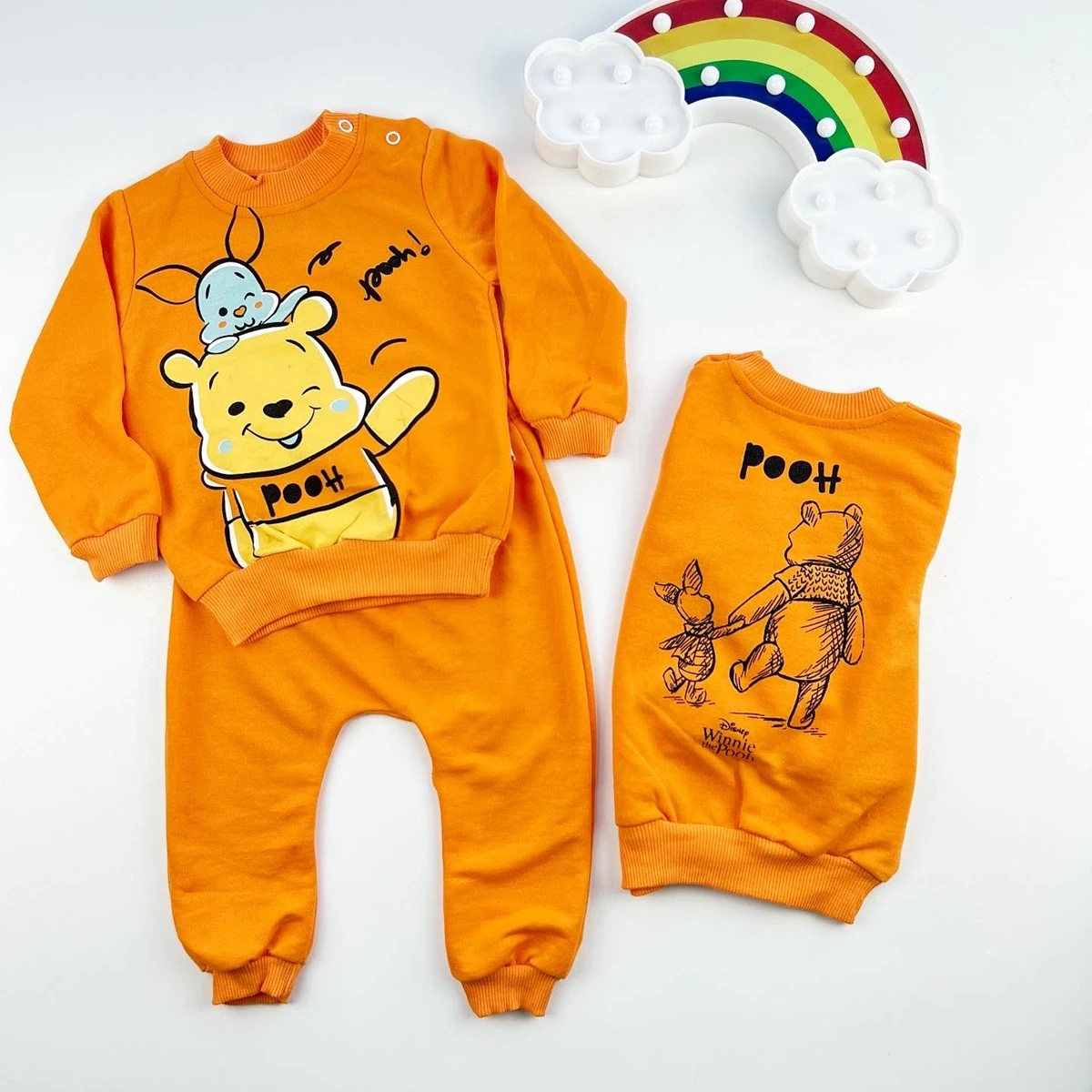 bebek takım 6-18 ay  winnie the pooh baskılı turuncu 