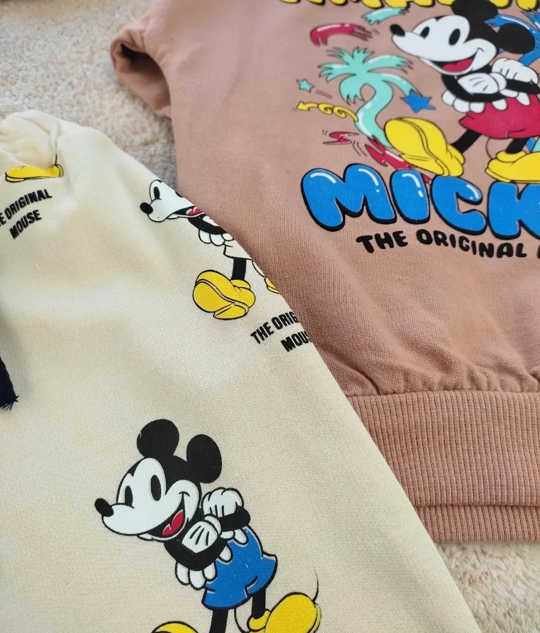 Bebek Takım 6-24 Ay Mickey Mouse Baskılı Kahverengi