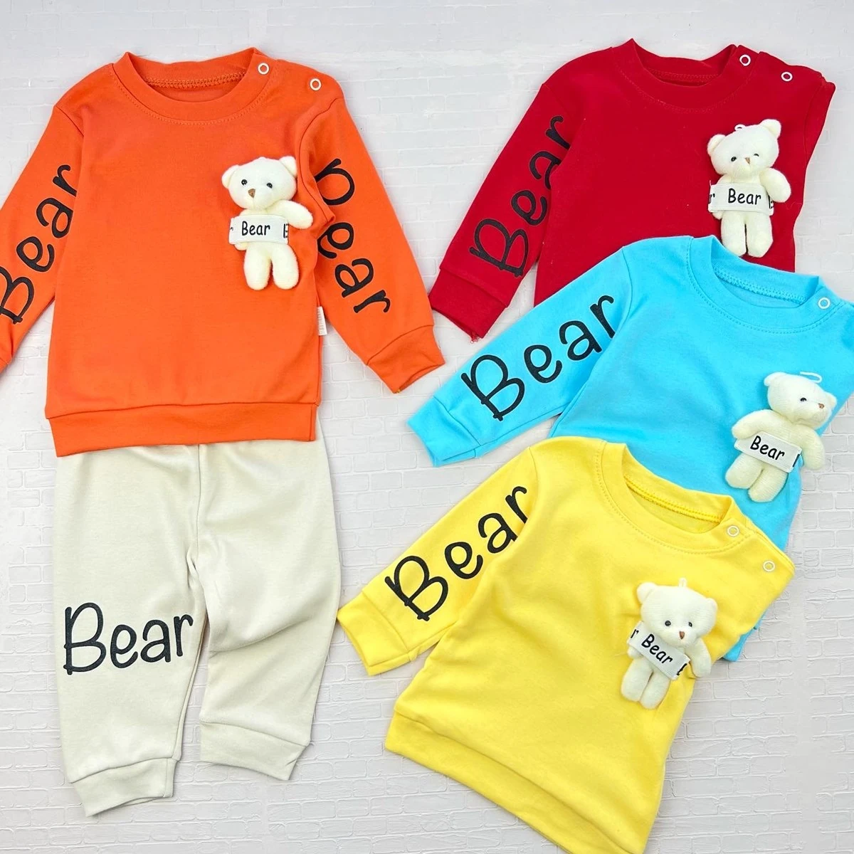 Bebek takım 9-18 ay bear ayıcık detaylı turuncu 