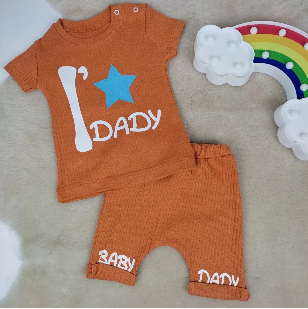 bebek takım I&DADY baskılı kısa kollu tarçın 