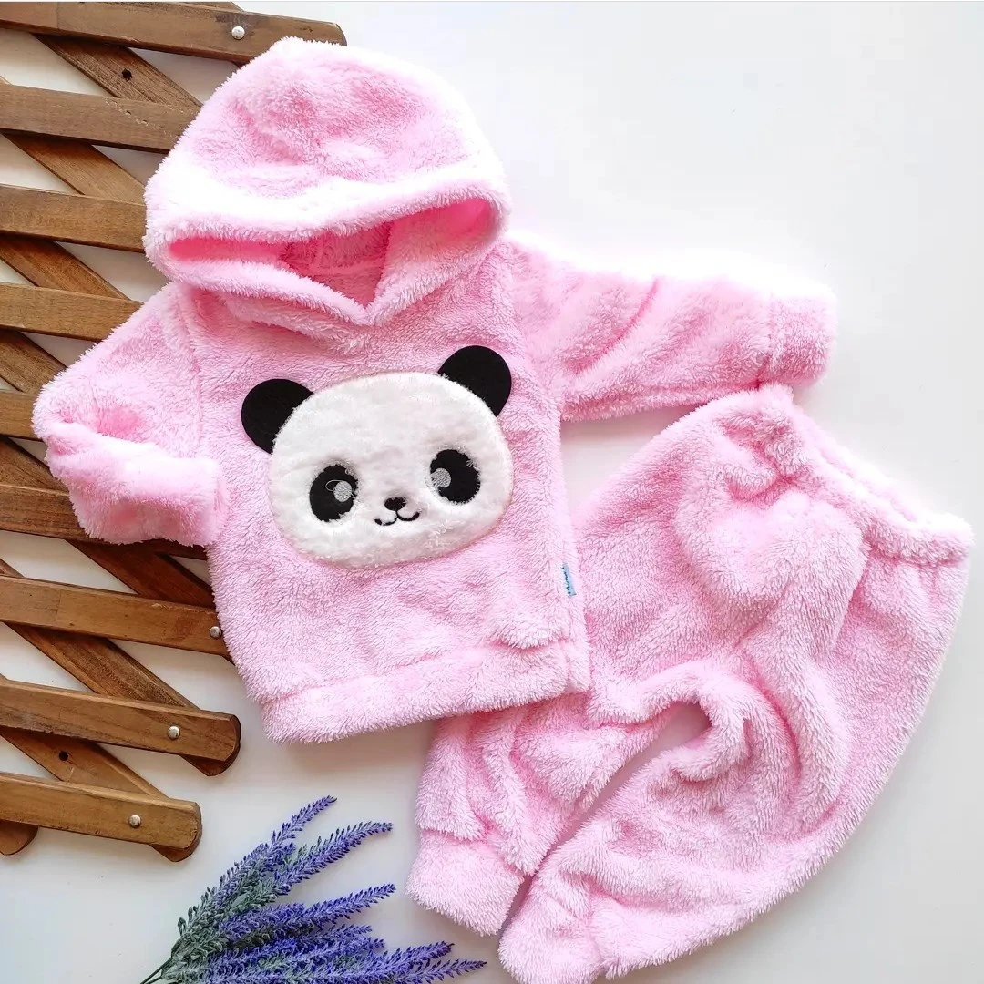 bebek takım panda desenli wellsoft pembe