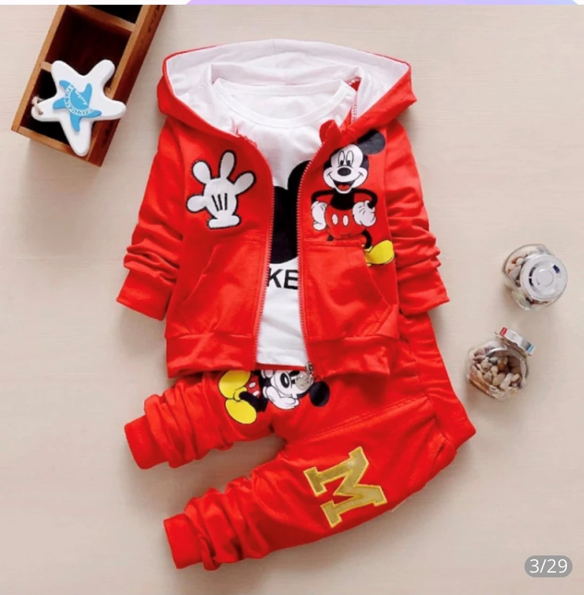 bebek tarz mickey baskılı 3 lü takım