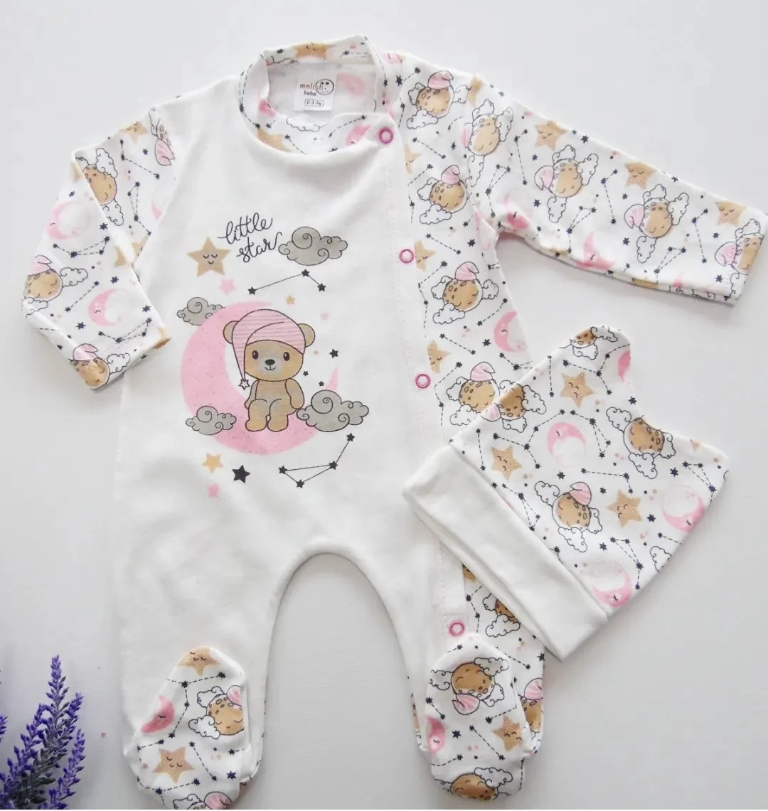 Bebek Tulum 0-6 Ay Little Star Ayıcık Pembe 