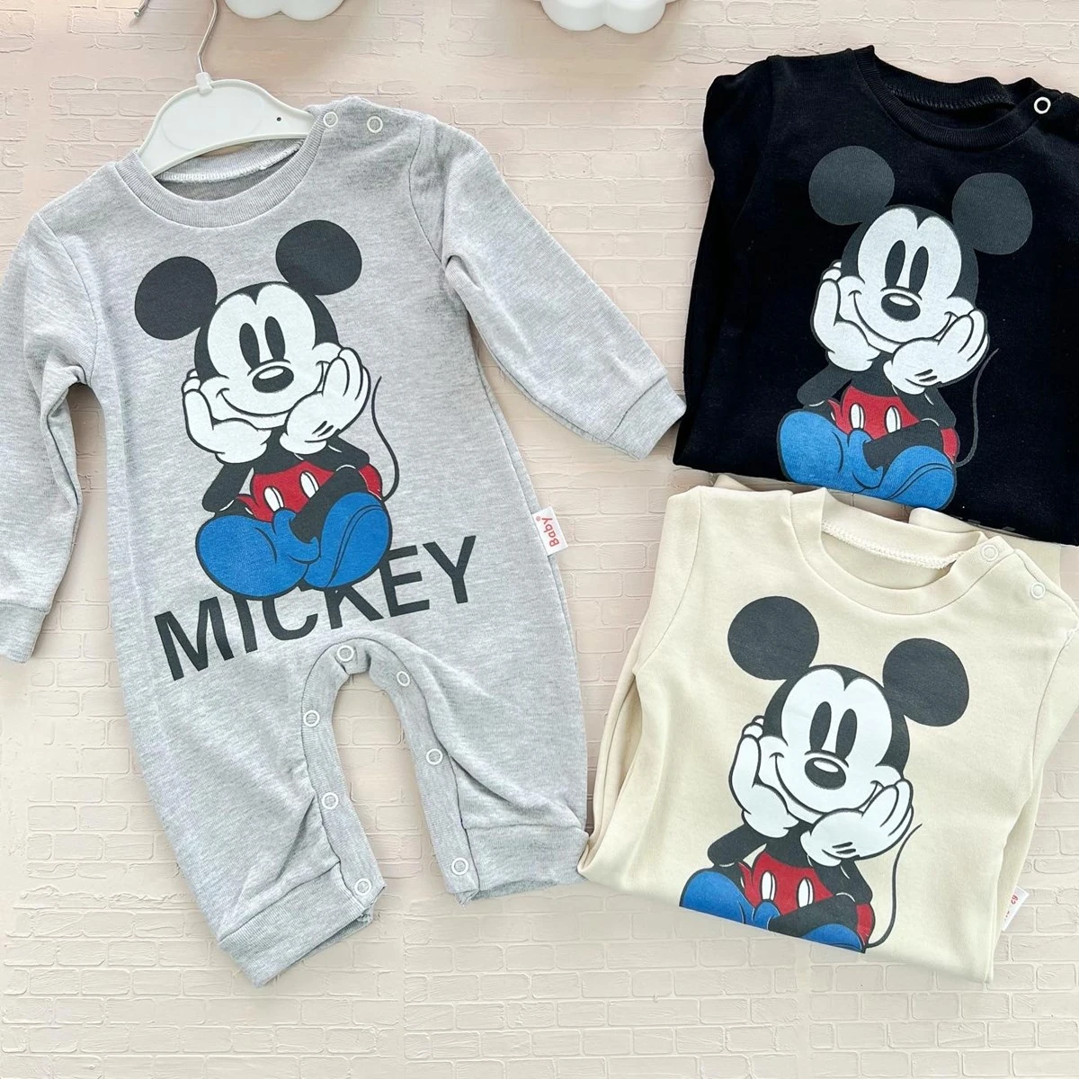 bebek tulum 3-9 ay mickey baskılı 