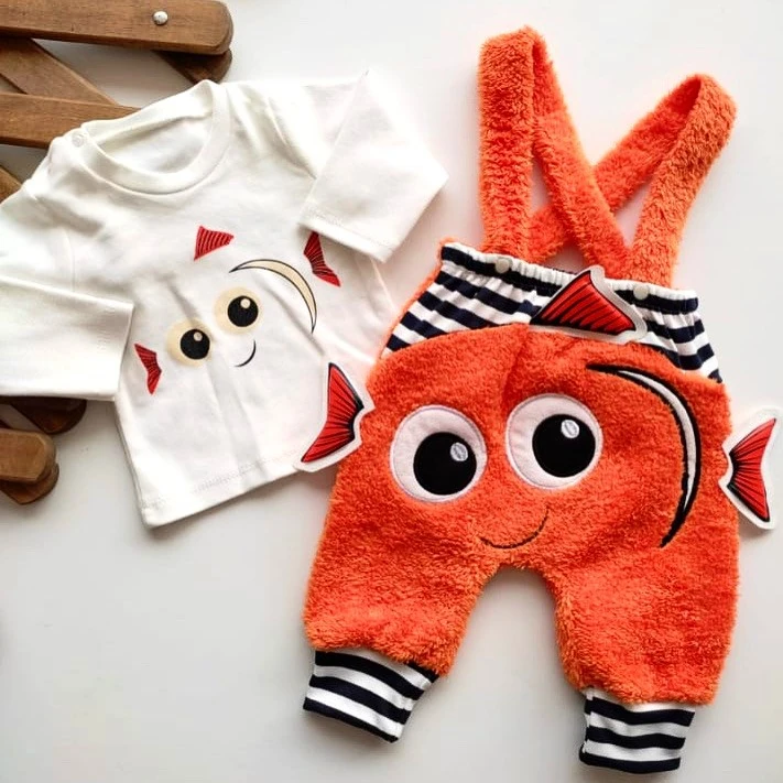 bebek tulum küçük balık nemo detaylı turuncu 