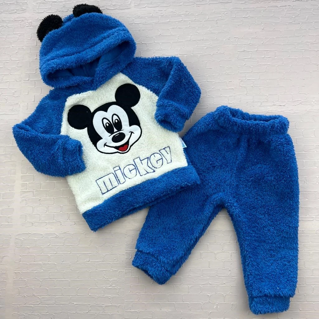 Bebek wellsoft takım 6-18 ay mickey detaylı mavi 