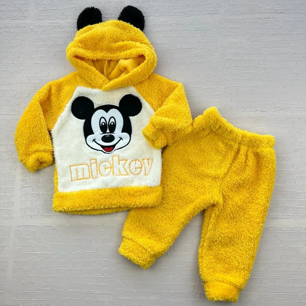 Bebek wellsoft takım 6-18 ay mickey detaylı sarı 