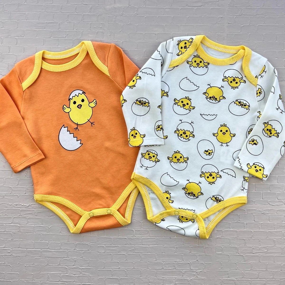 bebek zıbın 0-9 ay kırık yumurta desenli 2'li turuncu 