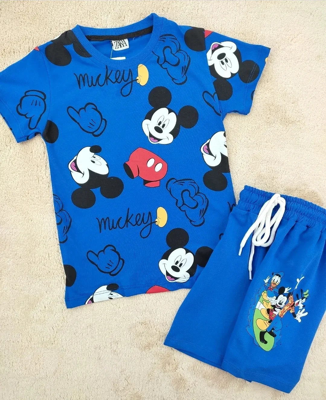 Çocuk Takım 4-10 Yaş Mickey Baskılı Mavi 