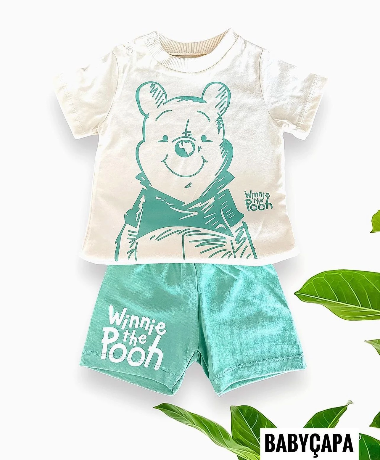 Bebek Takım Yazlık Pooh Baskılı 6-18 Ay Arası 