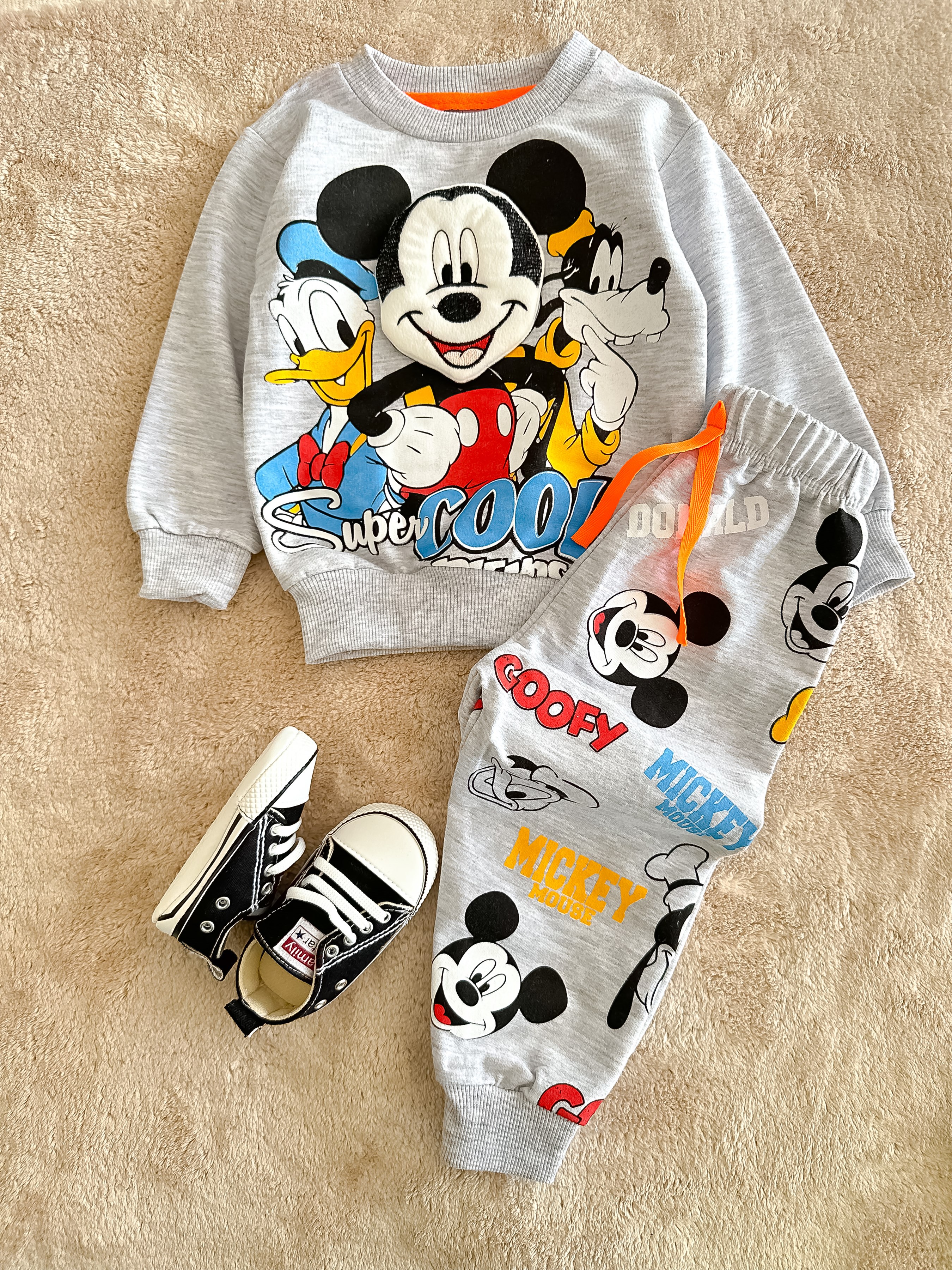 Mickey Baskılı Takım Gri 2-5 Yaş Arası 