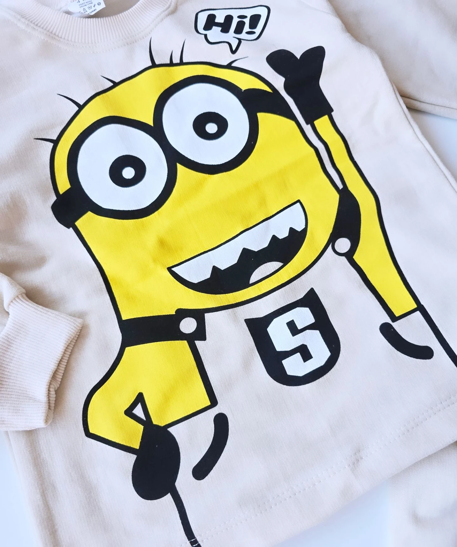 Çocuk Takım Pijama Minion Baskılı Bej 4-6 Yaş