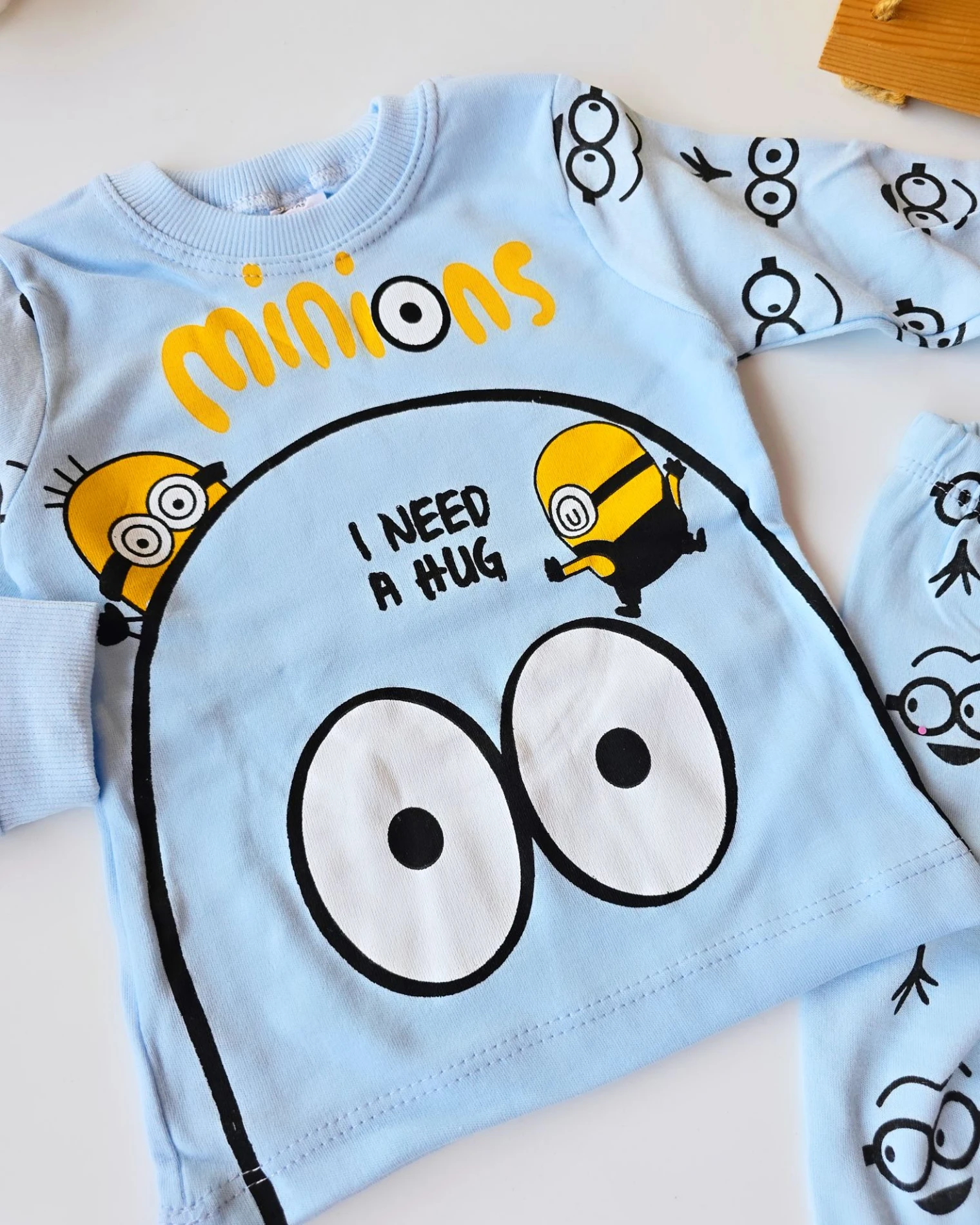 Bebek Takım Minion Pijama 1-3 Yaş Mavi