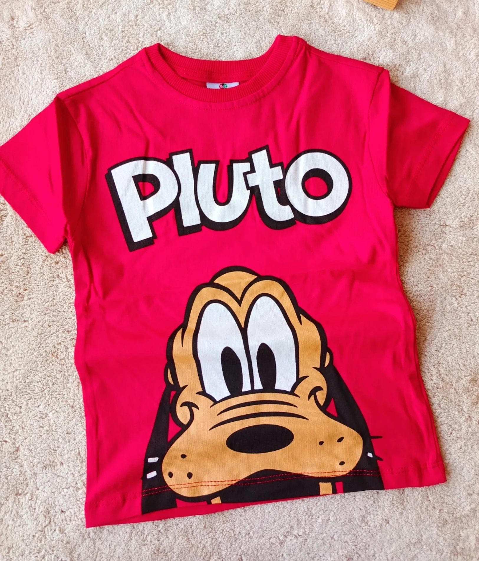 Çocuk Tshirt Pluto Baskılı 2-8 Yaş Kırmızı