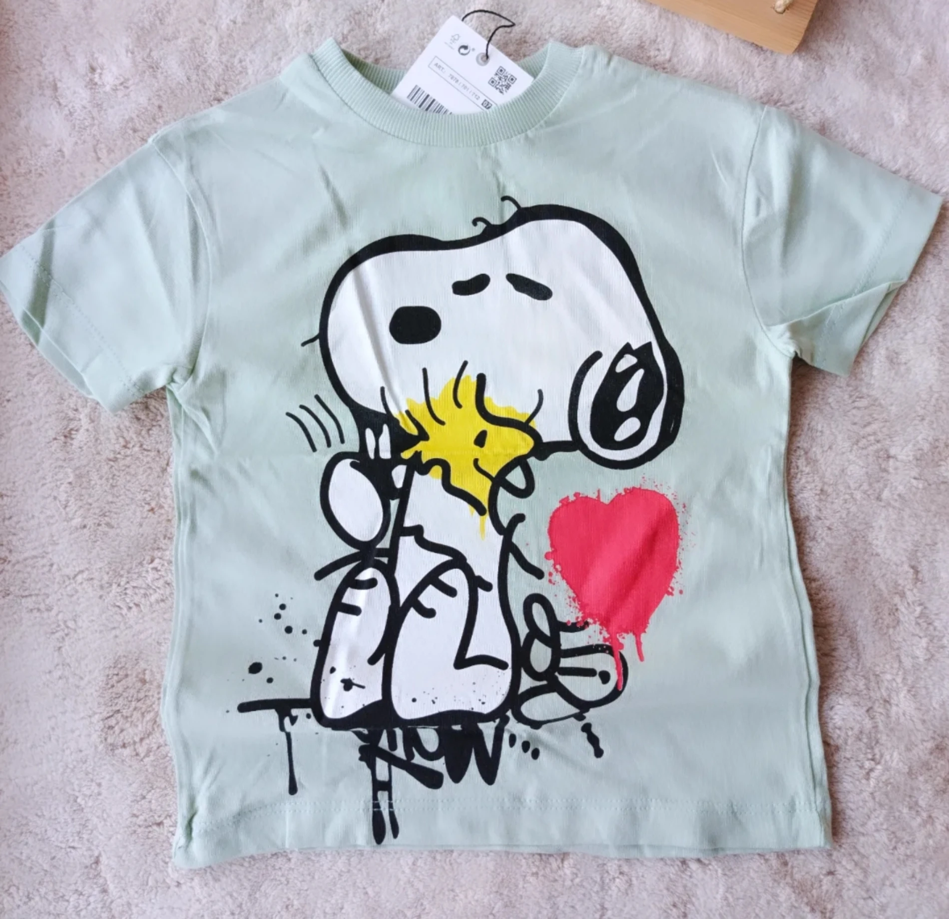 Çocuk Tshirt Snoopy Baskılı 2-8 Yaş Yeşil