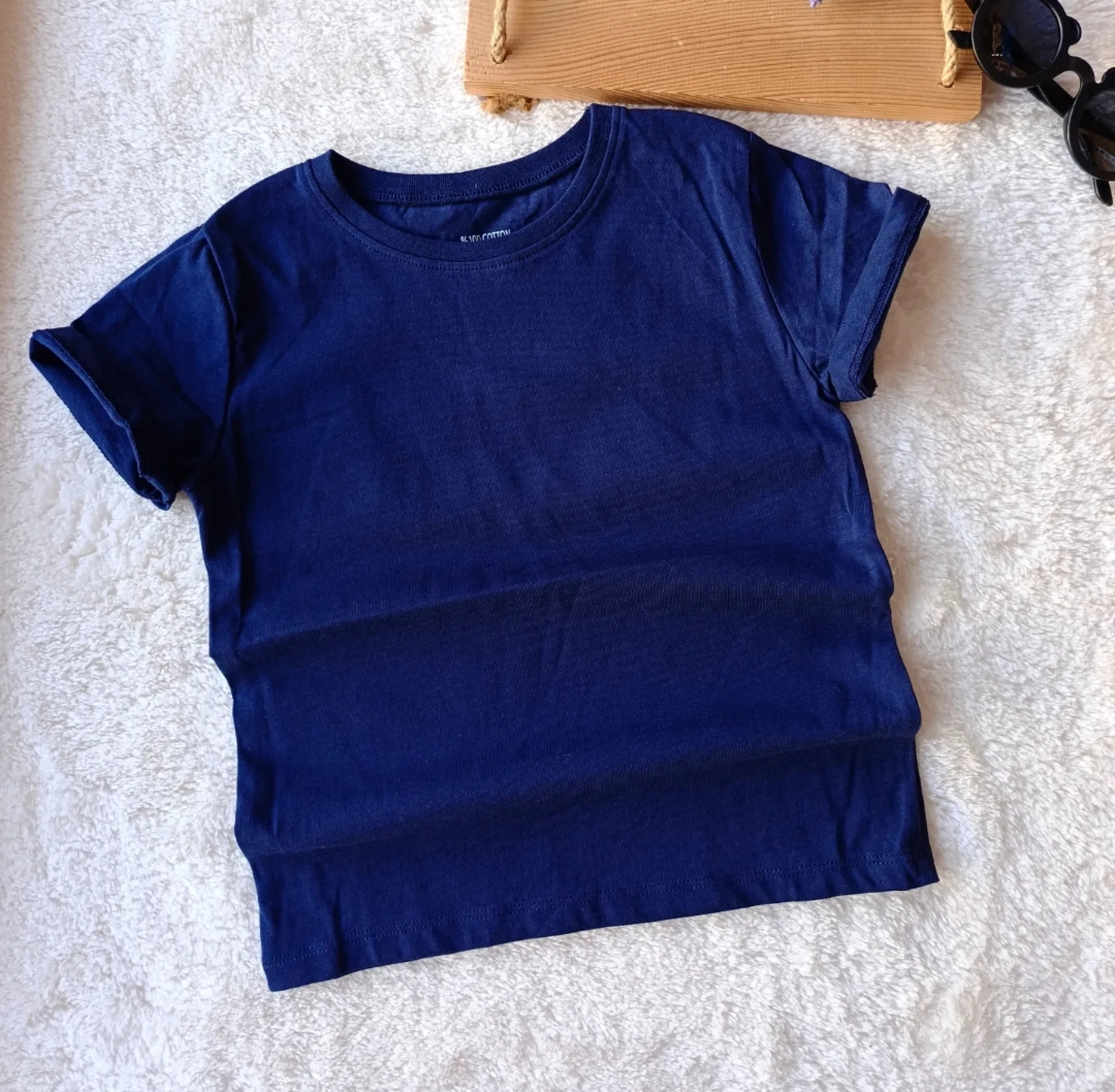 Çocuk Tshirt Basic 3-8 Yaş Lacivert
