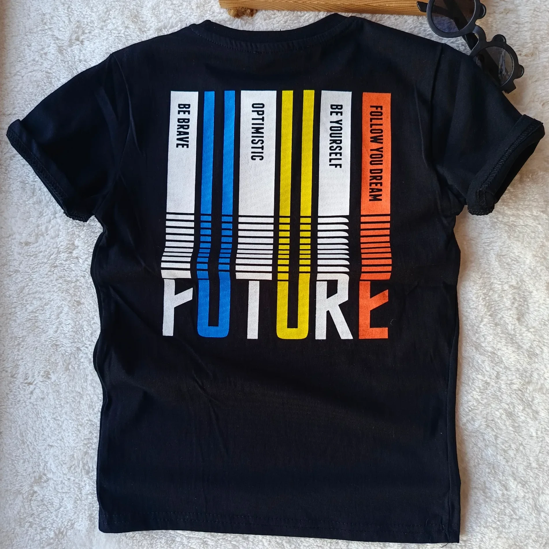 Çocuk Tshirt Future Sırt Baskı Detaylı 8-12 Yaş Siyah