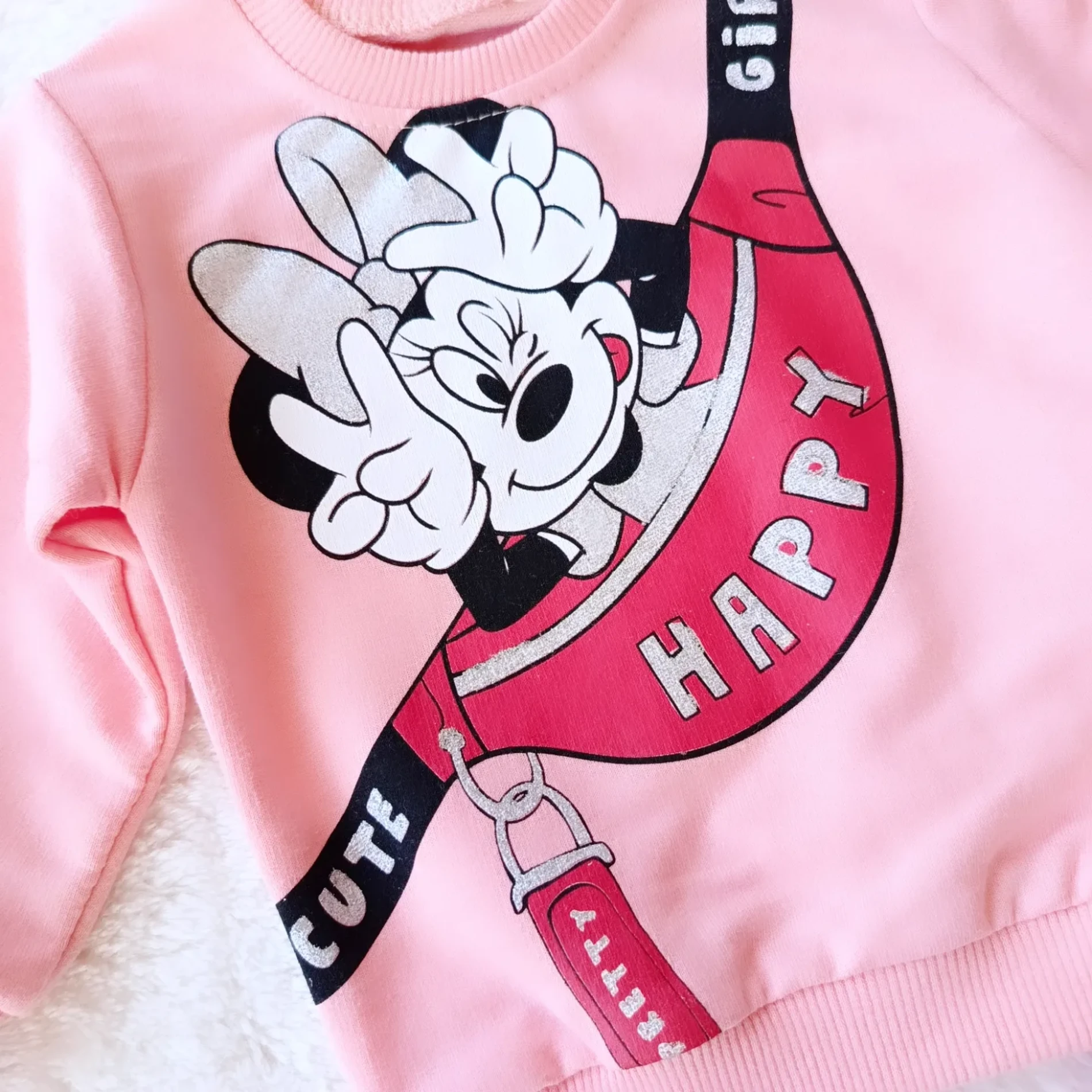 Bebek Takım Minnie Çanta Baskılı 6-18 Ay Pembe