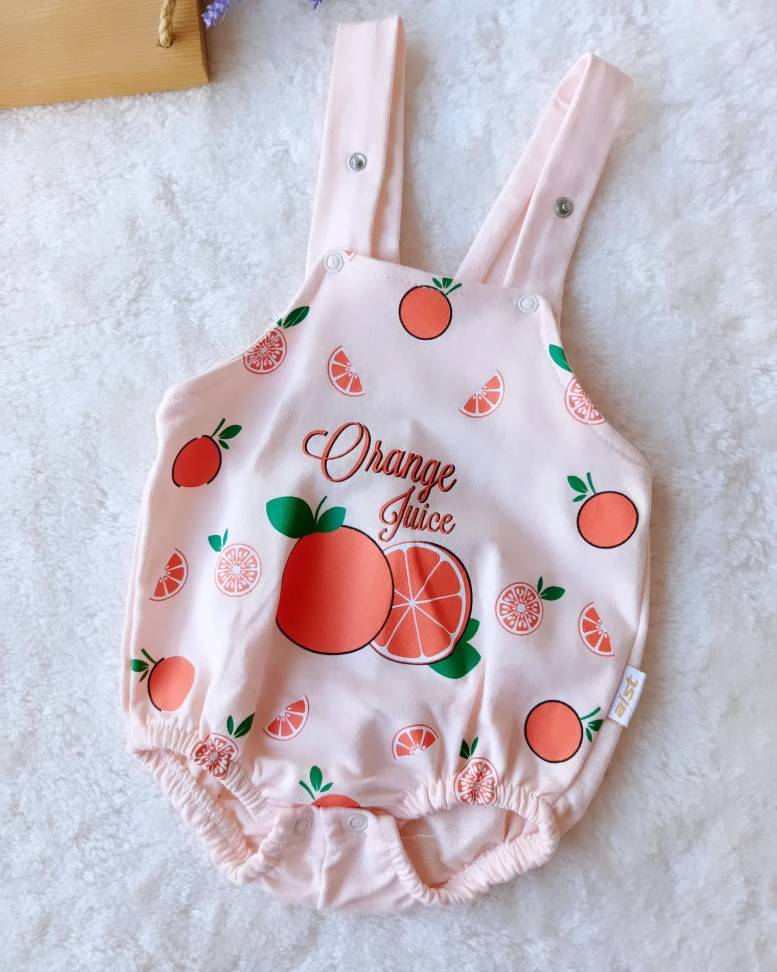 Bebek Tulum Portakal Baskılı Somon 6-9 Ay 