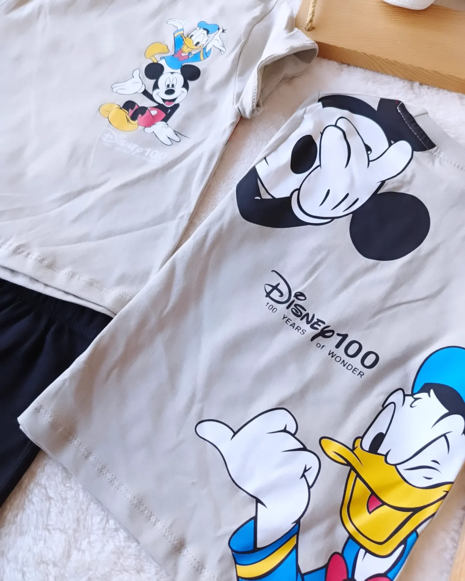 Çocuk Takım Mickey Arkadaşları Sırt Baskılı Bej 1-5 Yaş