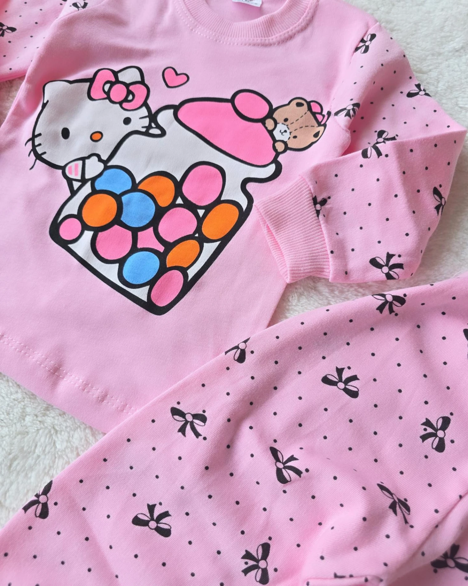 Bebek Takım Pijama Hello Kity 1-3 Yaş Pembe