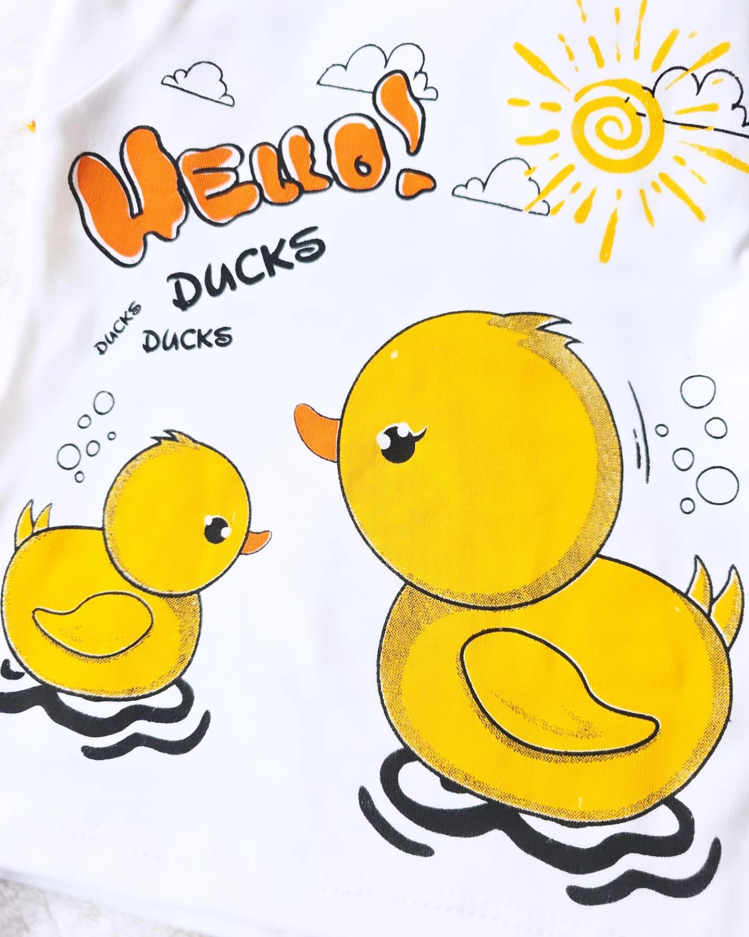 Bebek pijama hello duck baskılı 1-2-3 yaş