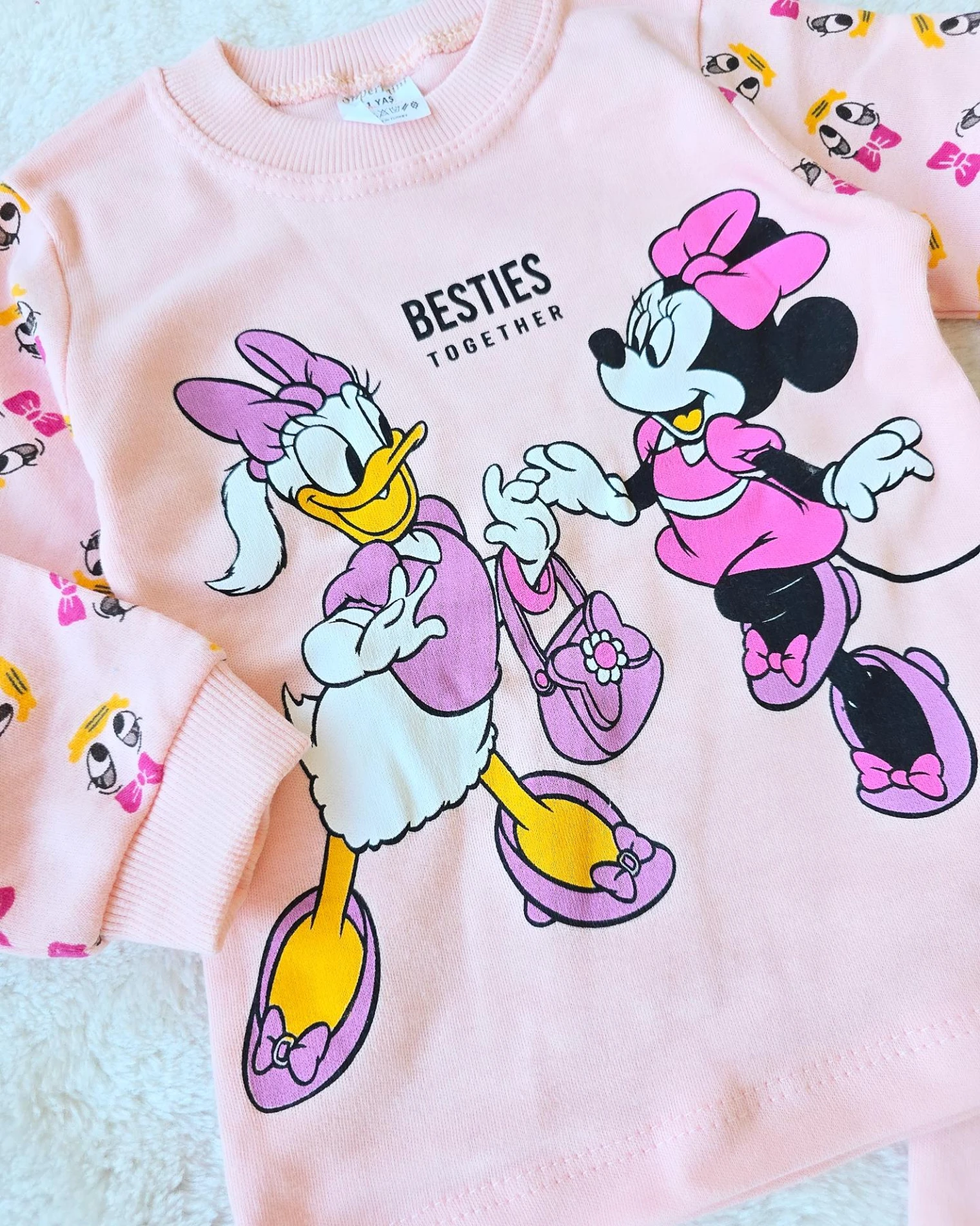 Bebek Takım Minnie Ve Daisy Baskılı Somon 1-3 Yaş