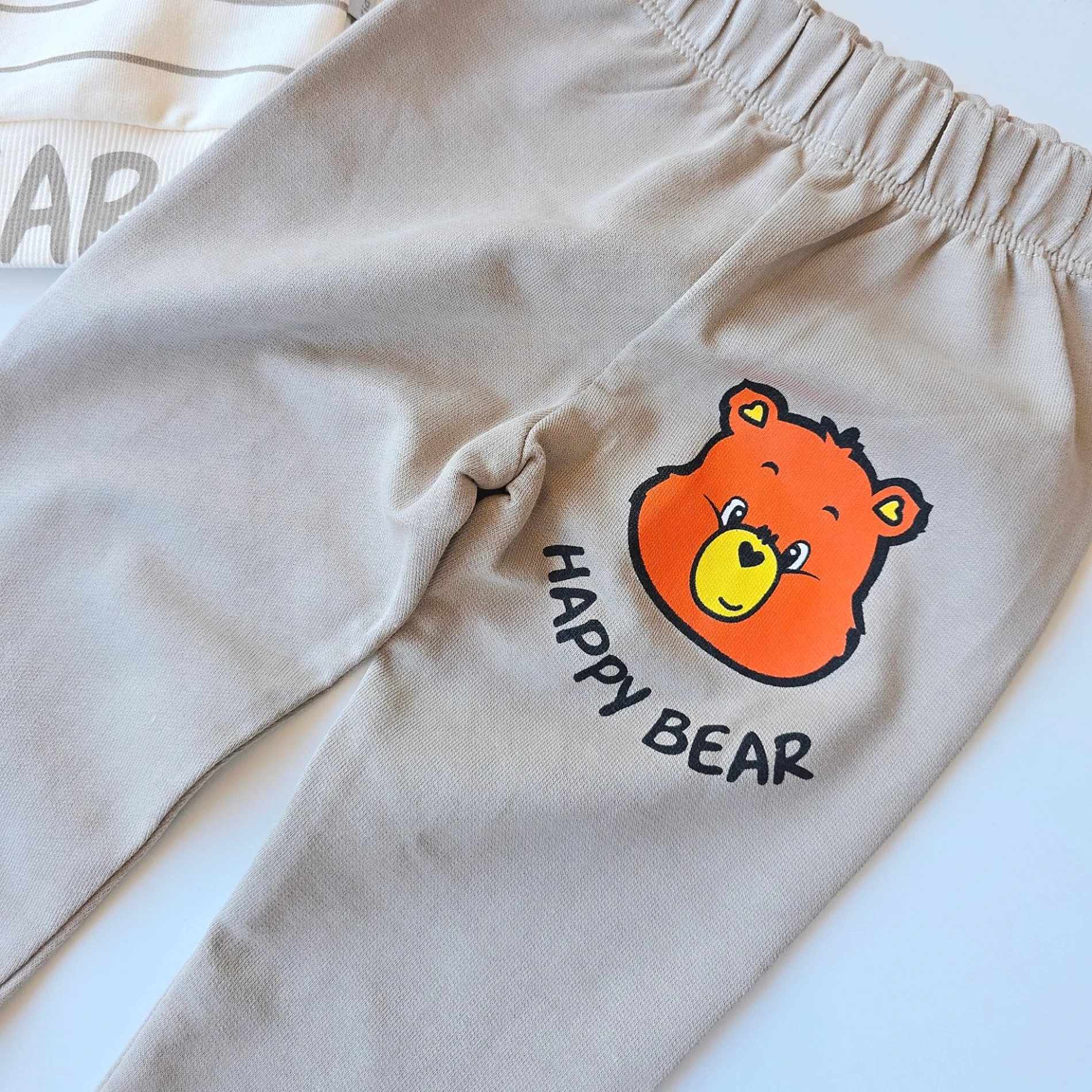 Bebek takım happy bear baskılı 6-24 ay