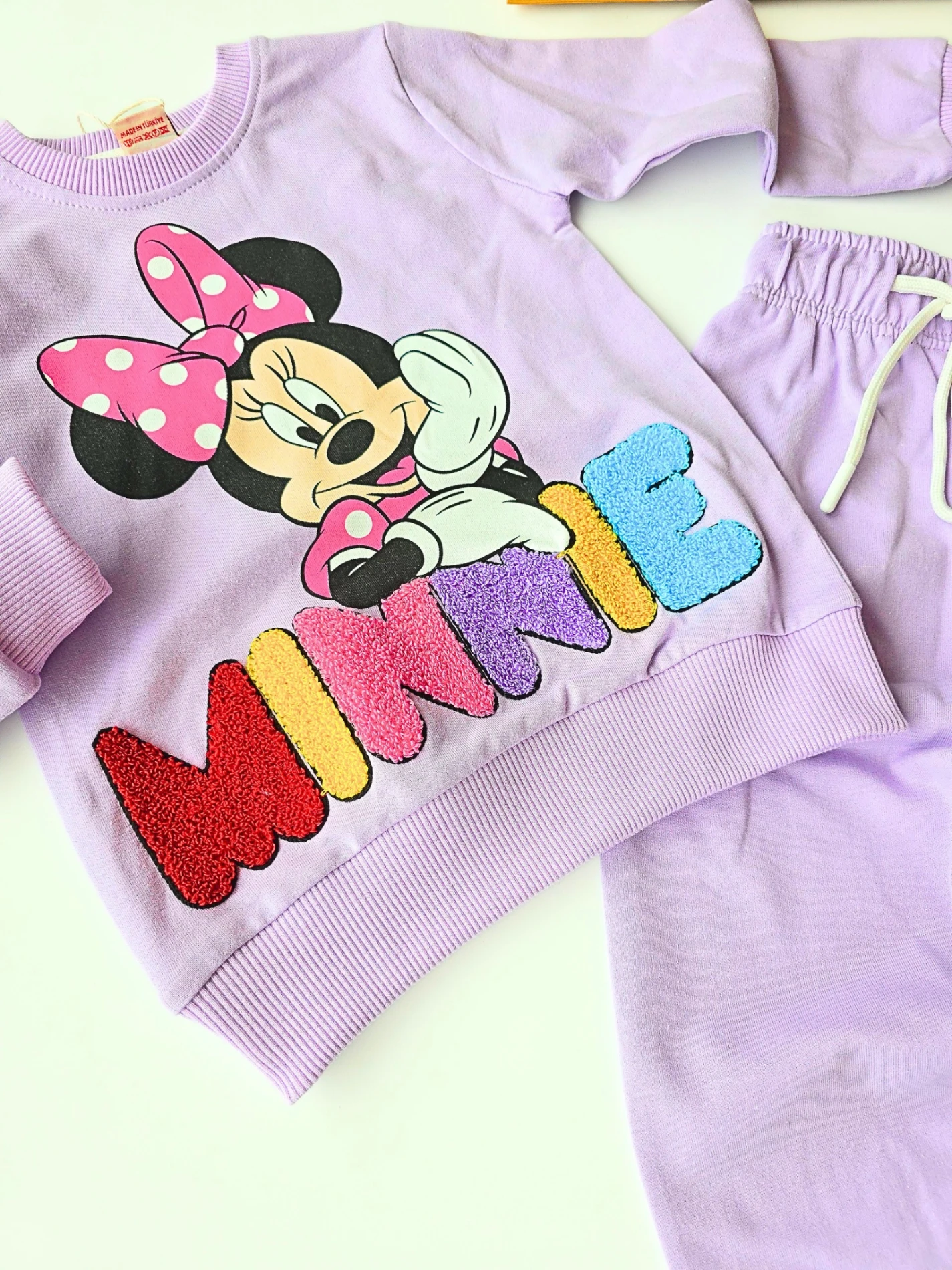 Çocuk Takım süzene minnie nakışlı 3-8 yaş lila