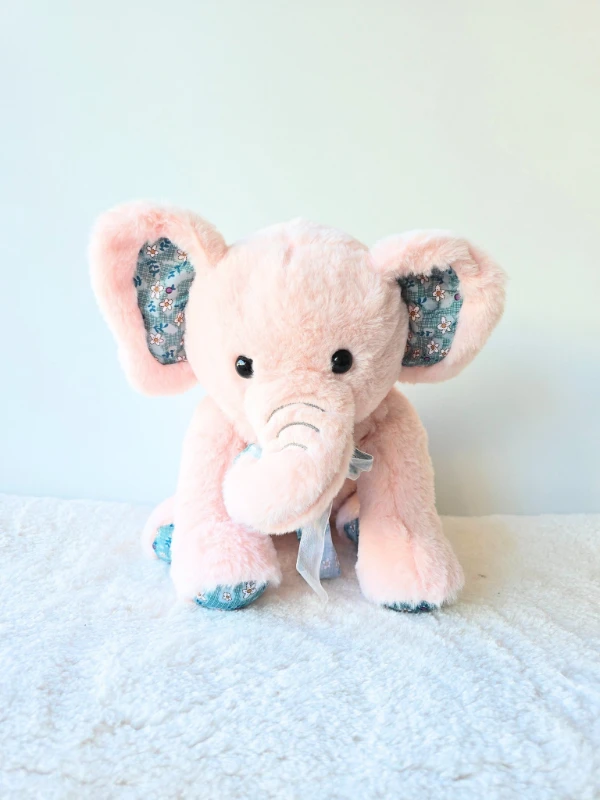 Bebek oyuncak peluş fil 35 cm pembe