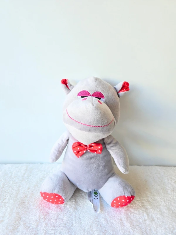 Bebek oyuncak peluş yorgun hipopotam 26 cm gri