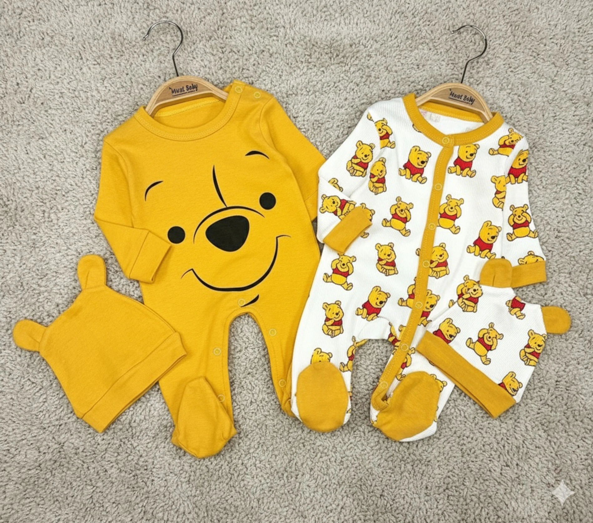 Bebek Tulum Pooh Baskılı 2'Li %100 Pamuk 