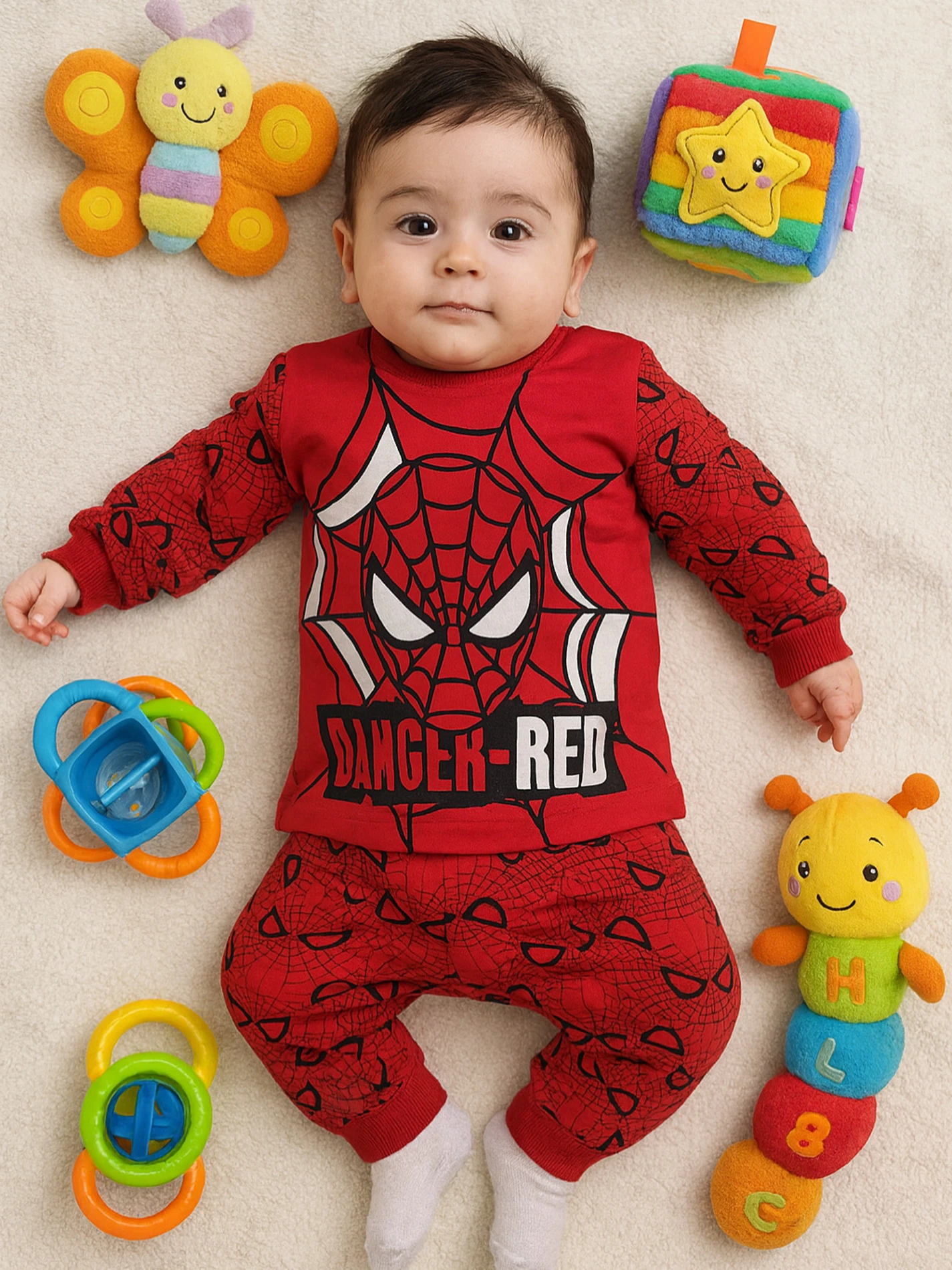 Bebek pijama spiderman baskılı 1-2-3 yaş