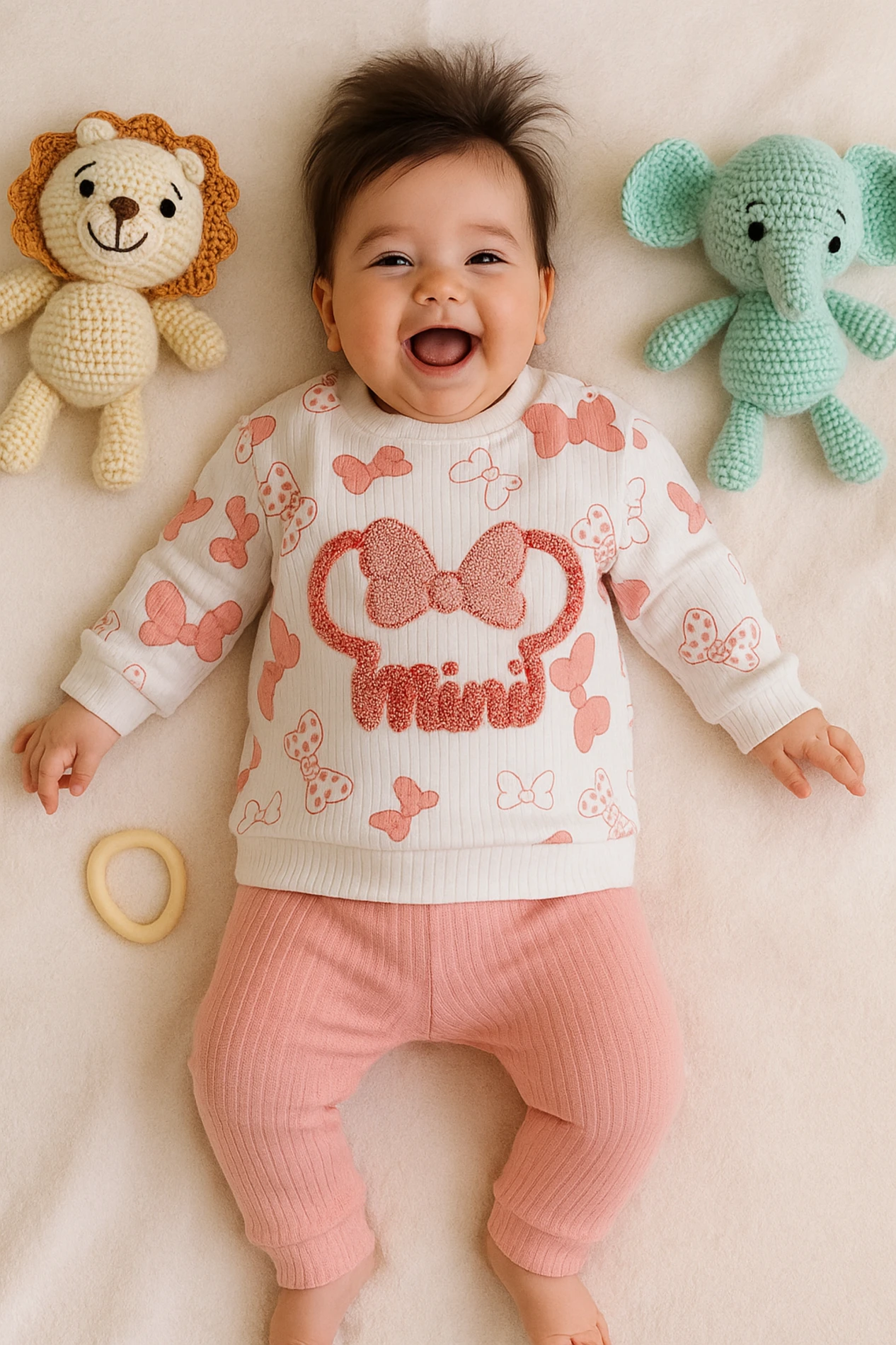 Bebek Minnie Süzene Nakışlı Takım