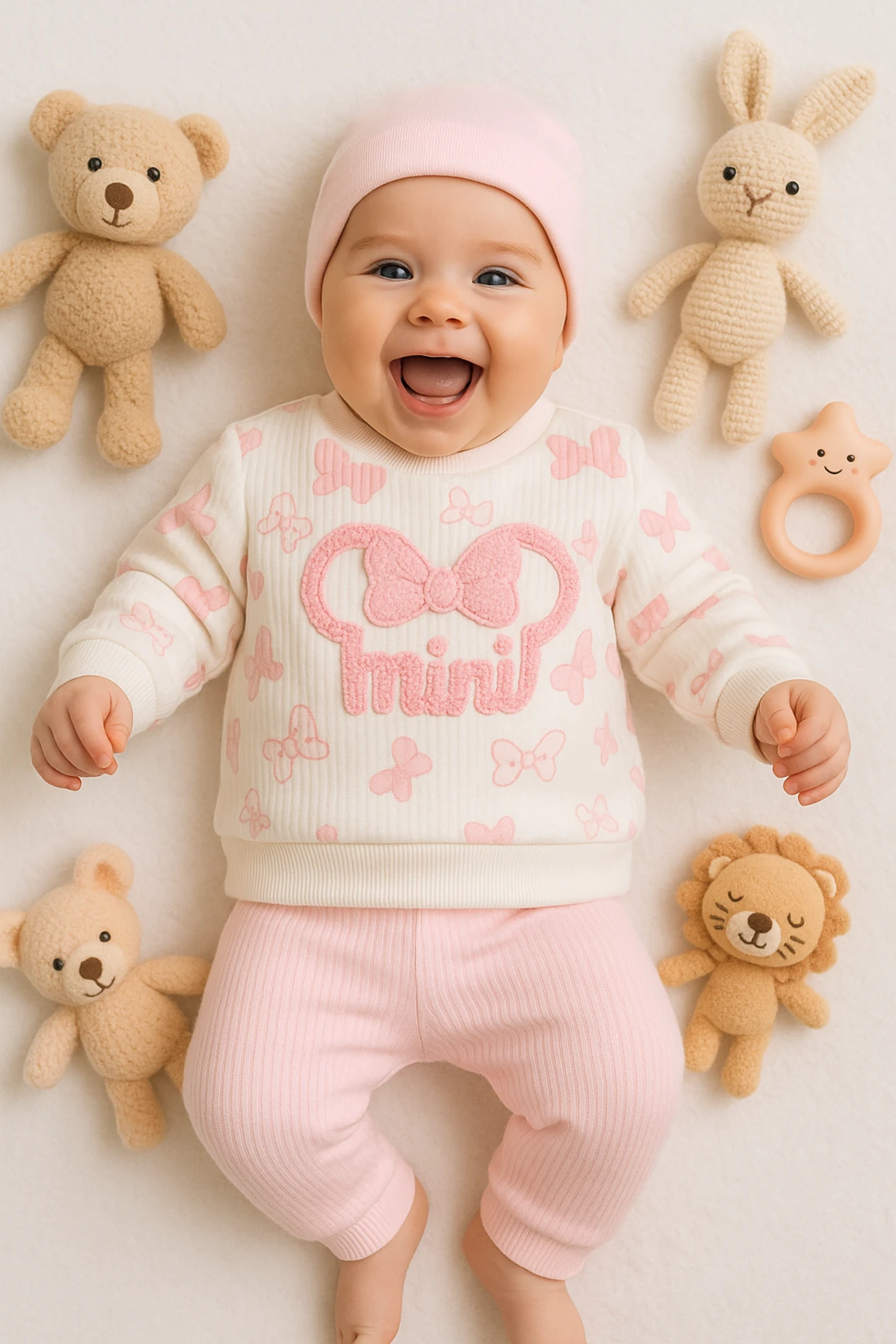 Bebek Minnie Süzene Nakışlı Takım