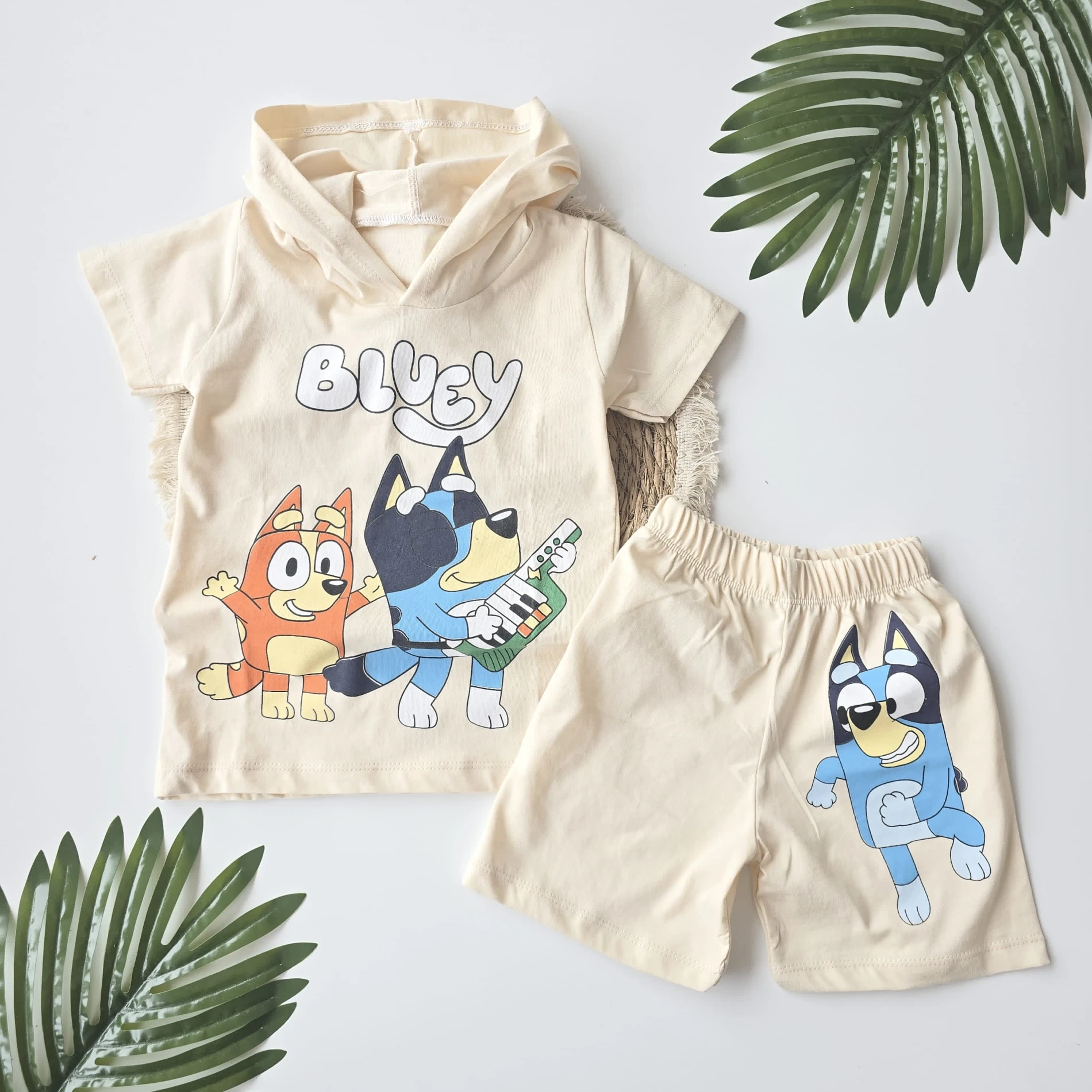 Çocuk Takım Bluey Baskılı Kapşonlu 2-8 Yaş
