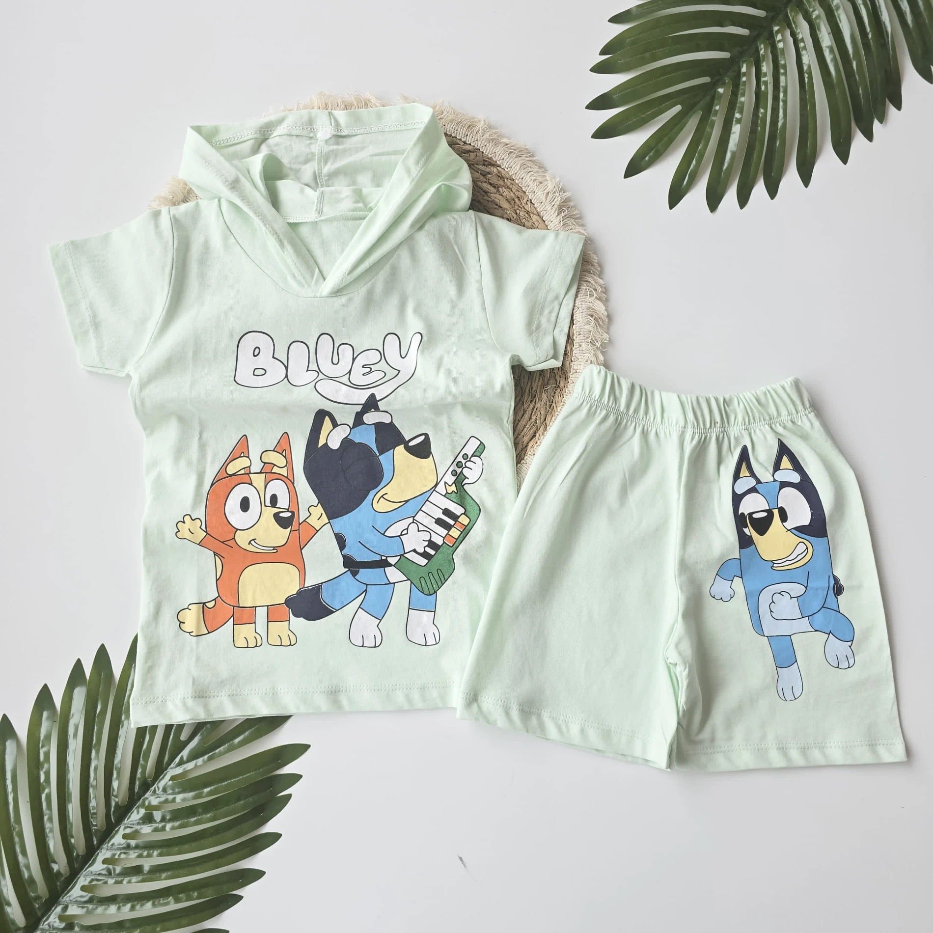 Çocuk Takım Bluey Baskılı Kapşonlu 2-8 Yaş