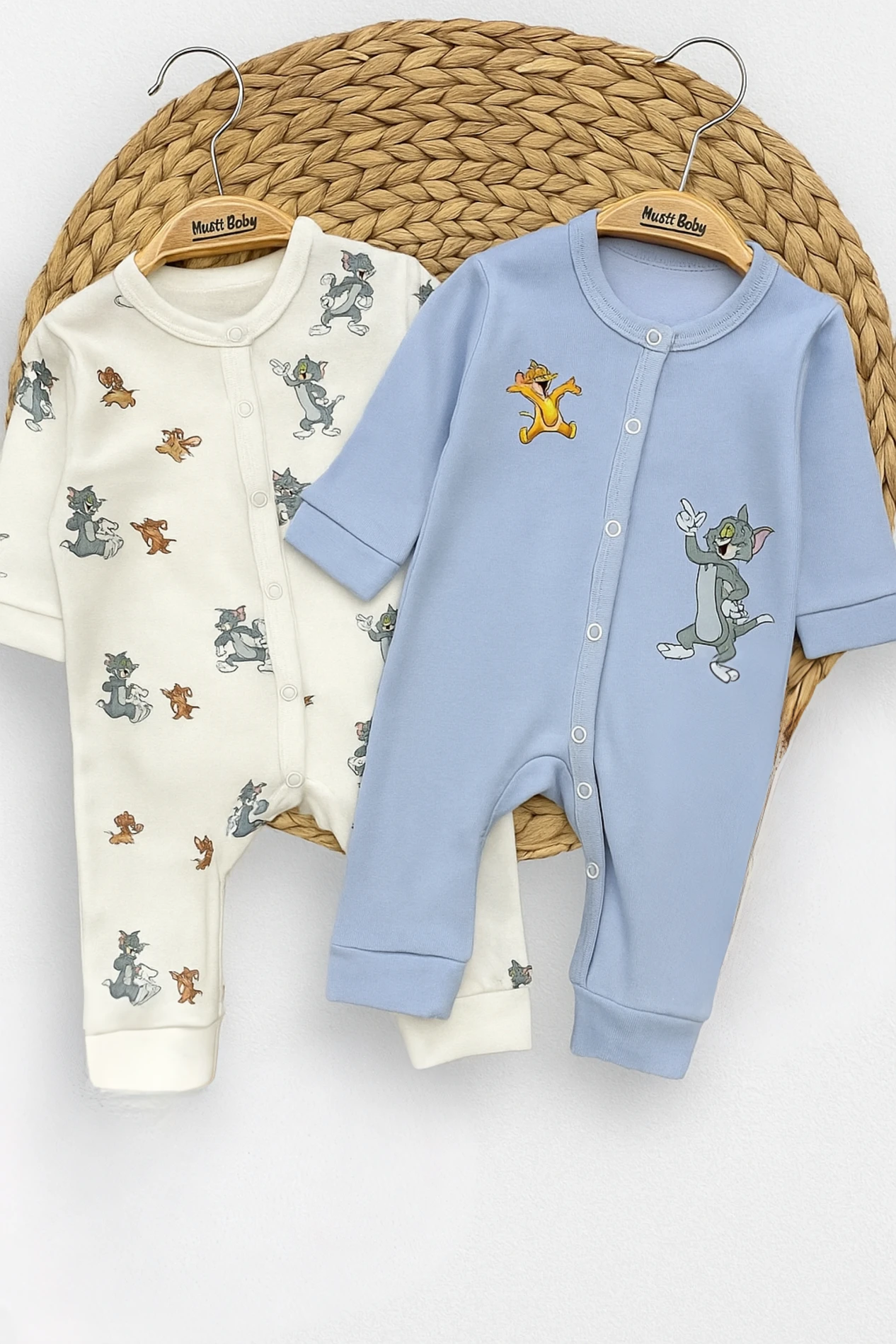 Bebek Tulum 2'Li Tom Ve Jerry Baskılı Çıtçıtlı 