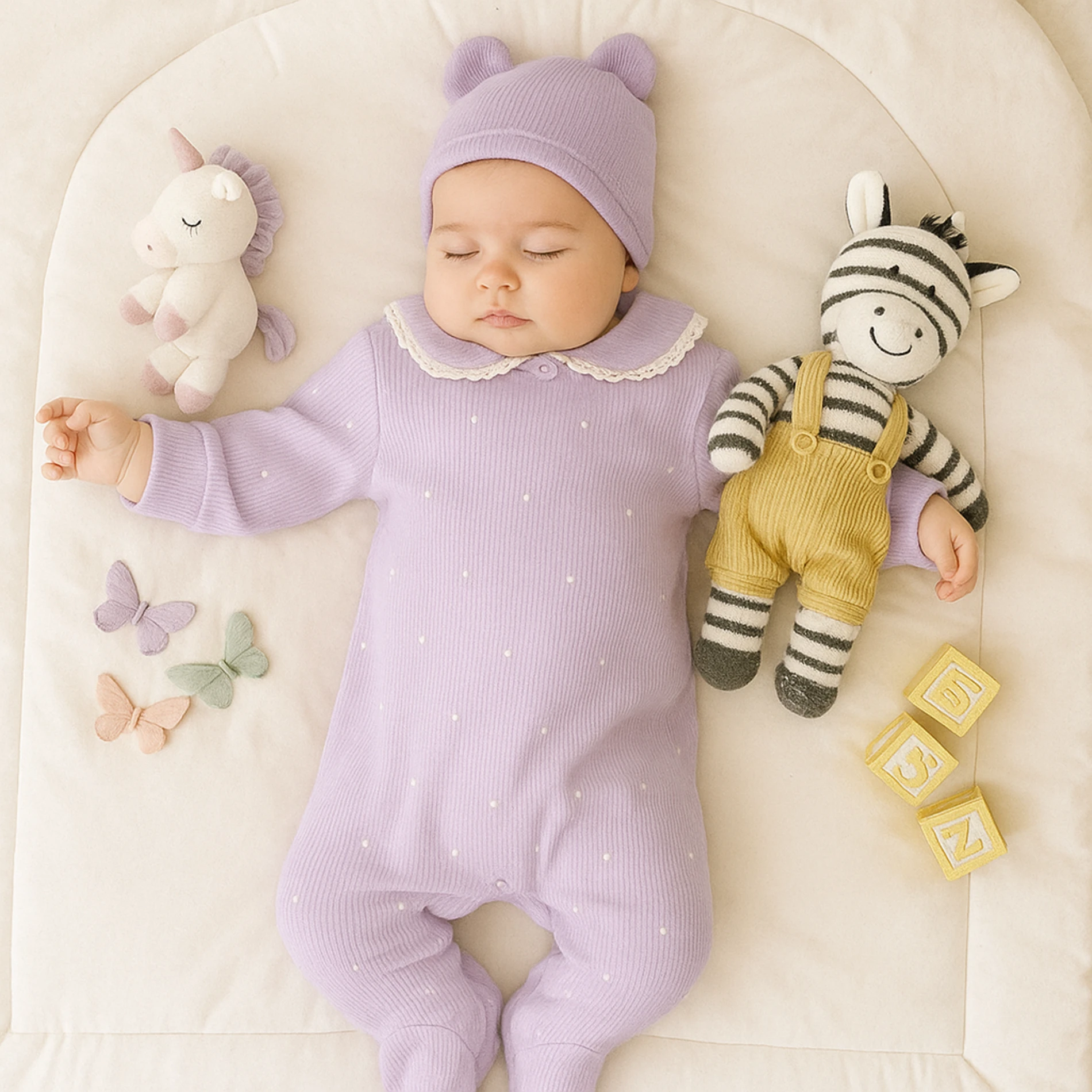 Bebek Tulum Dantel Yaka Detaylı Minik Puantiyeli Patikli