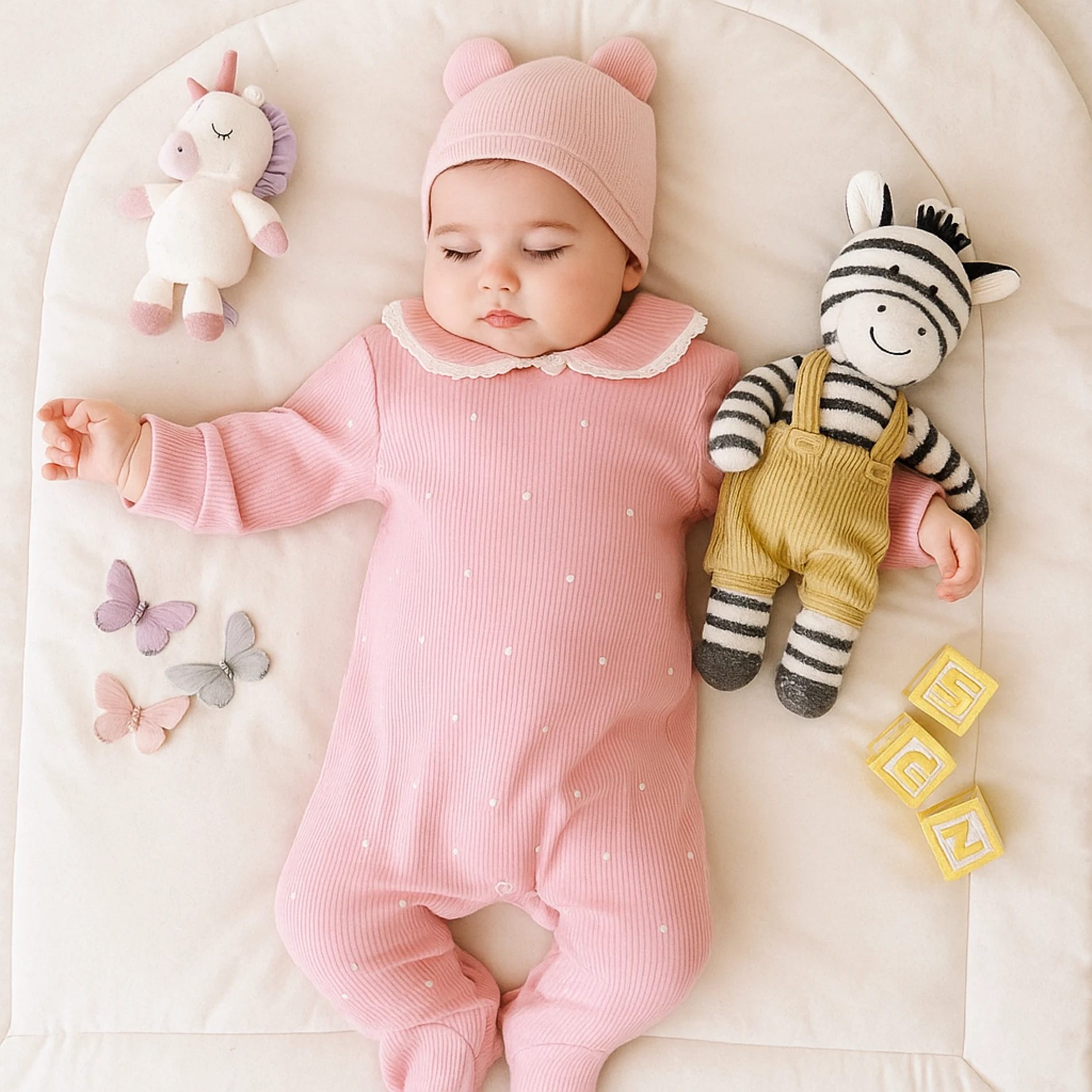 Bebek Tulum Dantel Yaka Detaylı Minik Puantiyeli Patikli