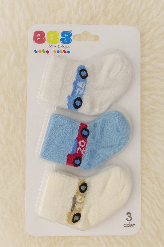 Bebek Çorap Araba Baskılı 