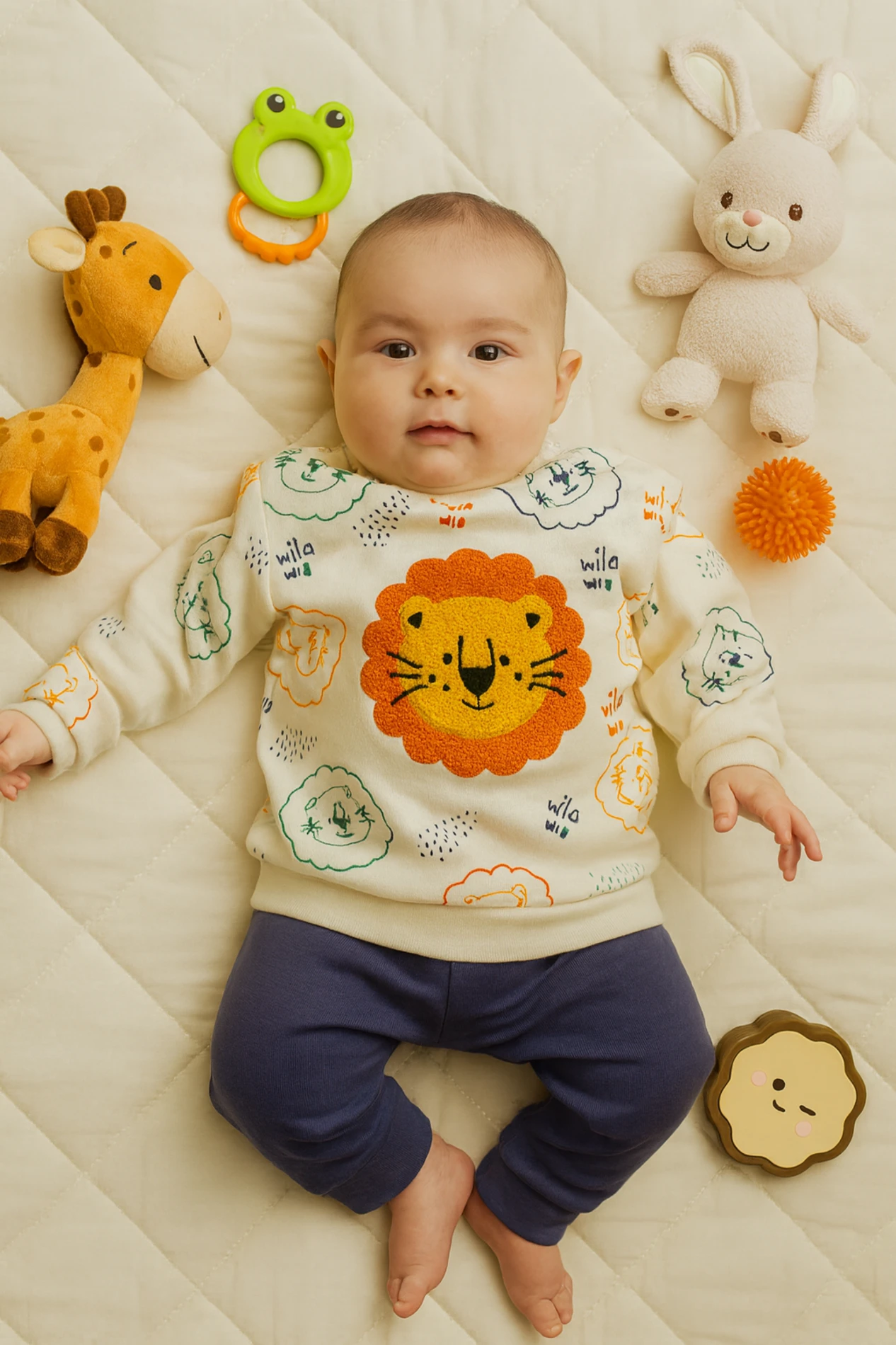 Bebek Takım Süzene Aslan Nakışlı  