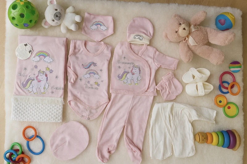 Bebek Hastane Çıkışı 10'Lu Unicorn Baskılı %100 Pamuk
