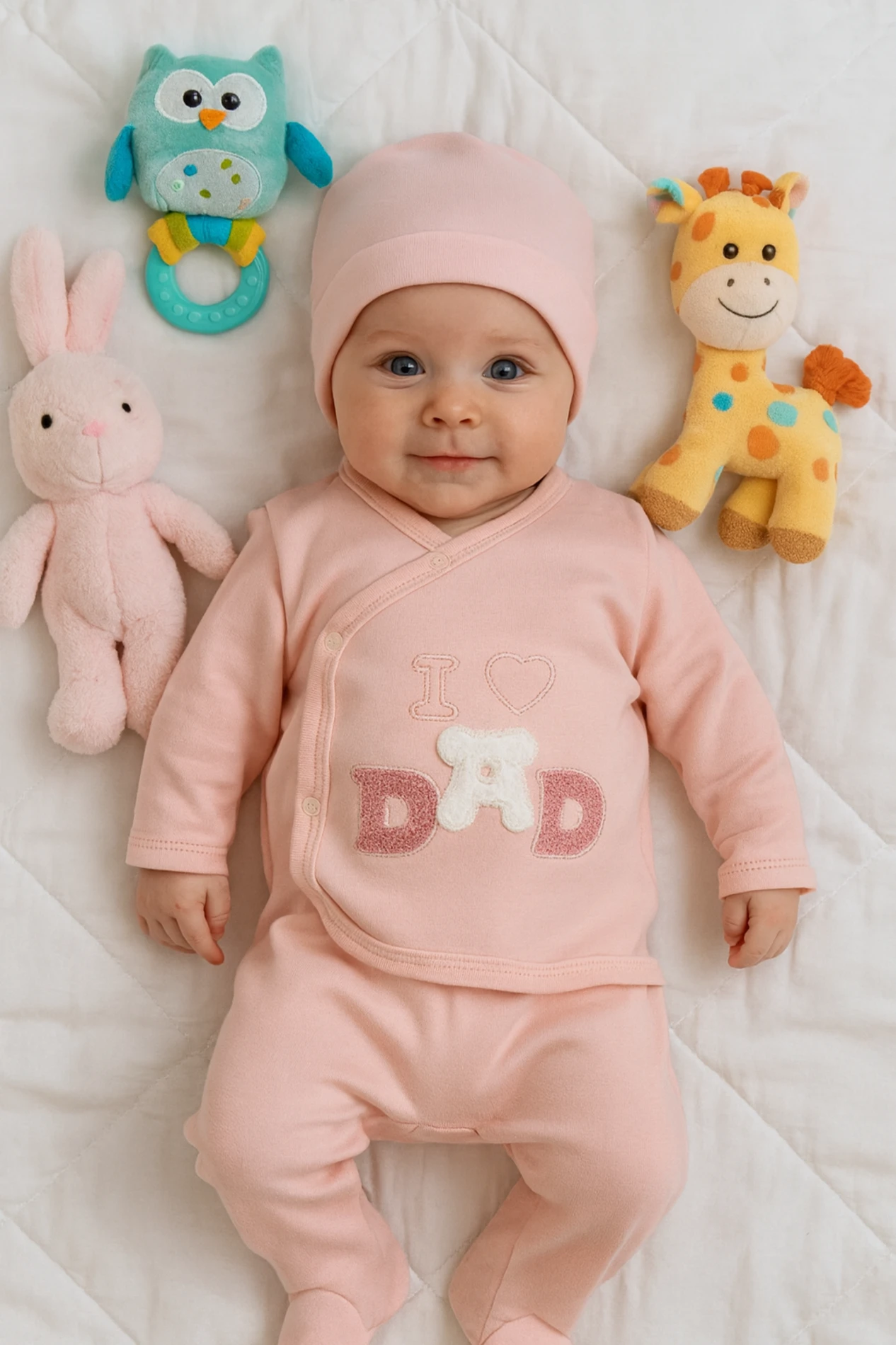 Bebek Hastane Çıkışı I Dad Süzene Nakışlı 3'Lü 